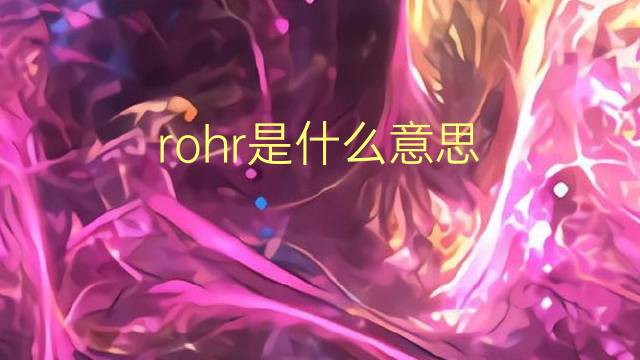 rohr是什么意思 rohr的翻译、读音、例句、中文解释