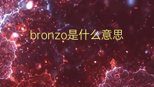 bronzo是什么意思 bronzo的翻译、读音、例句、中文解释