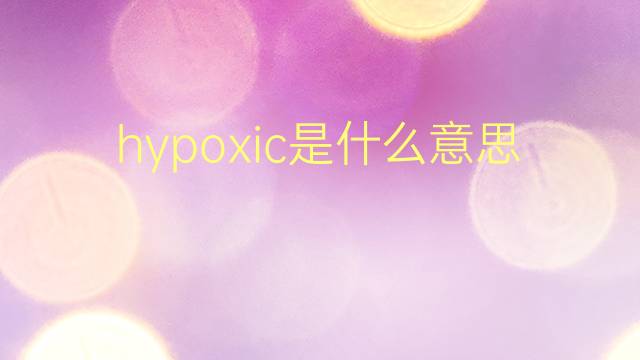 hypoxic是什么意思 hypoxic的翻译、读音、例句、中文解释