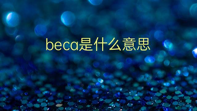 beca是什么意思 beca的翻译、读音、例句、中文解释