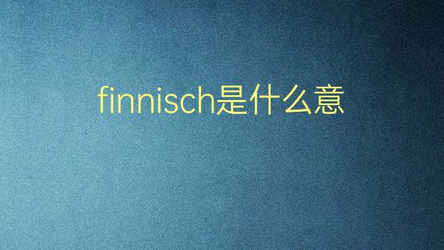 finnisch是什么意思 finnisch的翻译、读音、例句、中文解释