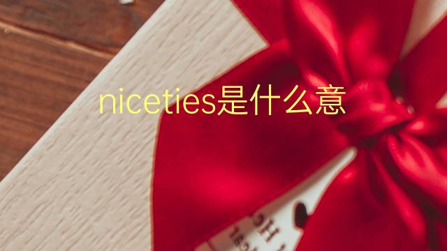 niceties是什么意思 niceties的翻译、读音、例句、中文解释