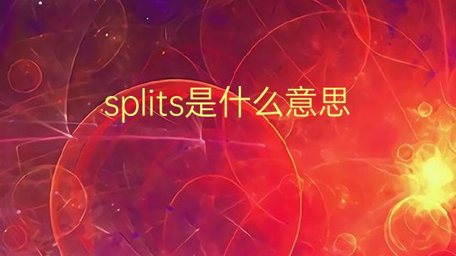 splits是什么意思 splits的翻译、读音、例句、中文解释