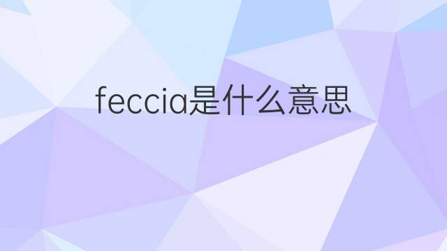 feccia是什么意思 feccia的翻译、读音、例句、中文解释