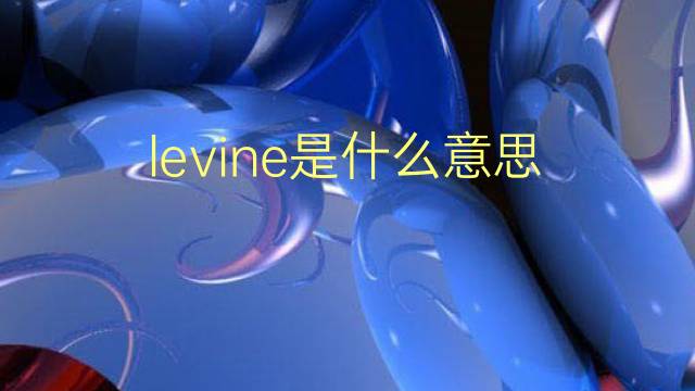 levine是什么意思 levine的翻译、读音、例句、中文解释