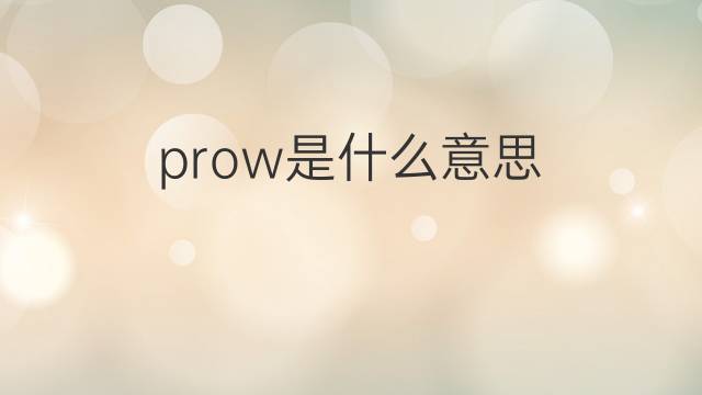 prow是什么意思 prow的翻译、读音、例句、中文解释