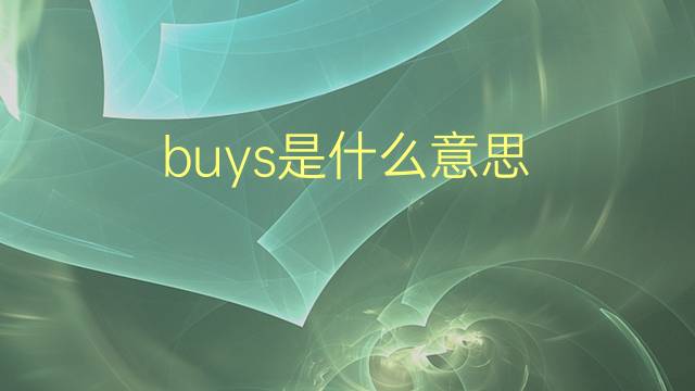 buys是什么意思 buys的翻译、读音、例句、中文解释