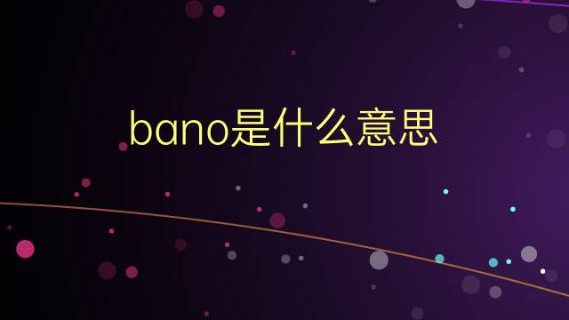 bano是什么意思 bano的翻译、读音、例句、中文解释