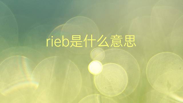 rieb是什么意思 rieb的翻译、读音、例句、中文解释