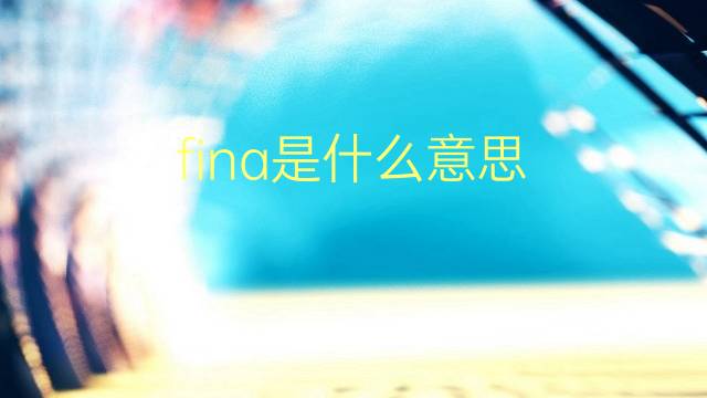 fina是什么意思 fina的翻译、读音、例句、中文解释