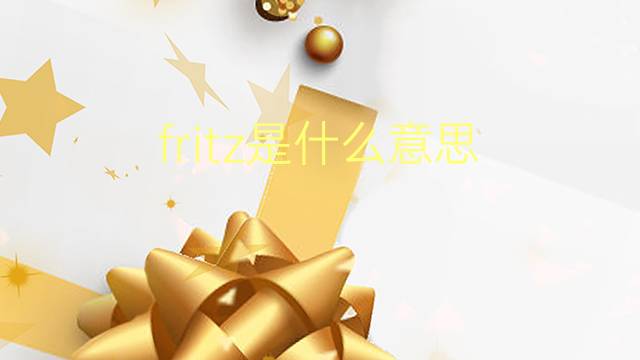 fritz是什么意思 fritz的翻译、读音、例句、中文解释