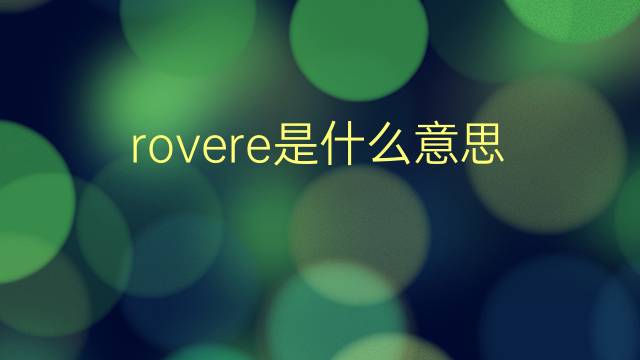 rovere是什么意思 rovere的翻译、读音、例句、中文解释