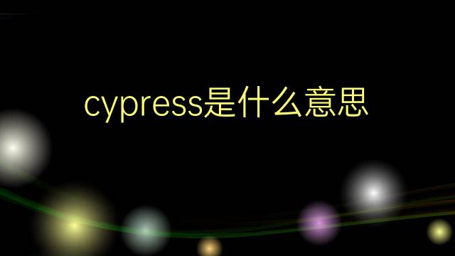 cypress是什么意思 cypress的翻译、读音、例句、中文解释