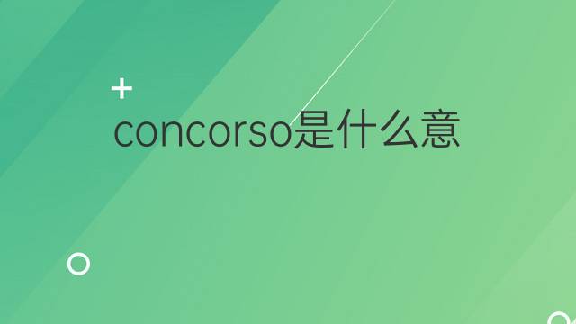 concorso是什么意思 concorso的翻译、读音、例句、中文解释