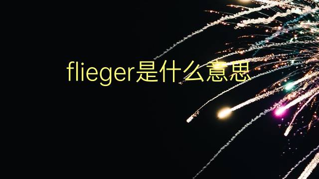 flieger是什么意思 flieger的翻译、读音、例句、中文解释