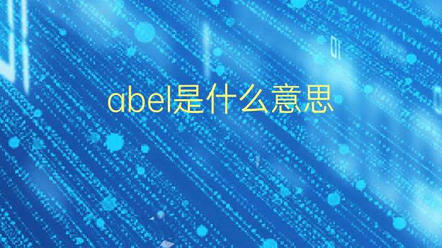 abel是什么意思 abel的翻译、读音、例句、中文解释