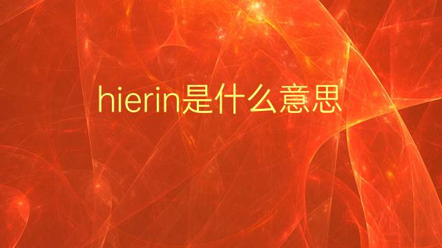 hierin是什么意思 hierin的翻译、读音、例句、中文解释