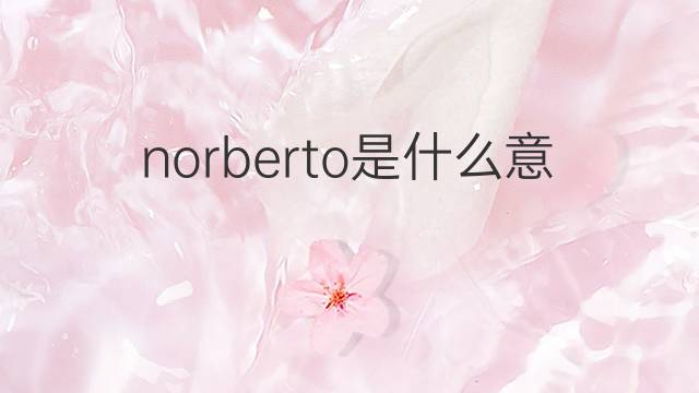 norberto是什么意思 英文名norberto的翻译、发音、来源