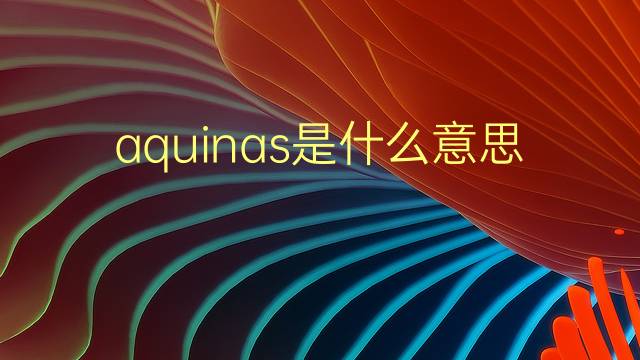 aquinas是什么意思 aquinas的翻译、读音、例句、中文解释