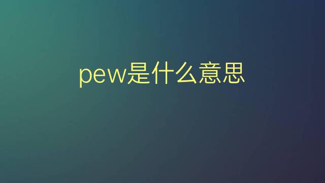 pew是什么意思 pew的翻译、读音、例句、中文解释