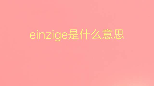 einzige是什么意思 einzige的翻译、读音、例句、中文解释