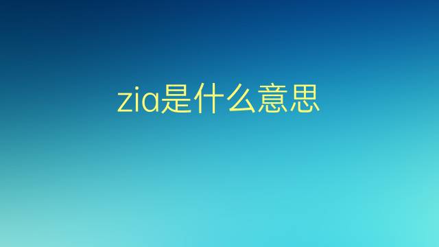 zia是什么意思 zia的翻译、读音、例句、中文解释