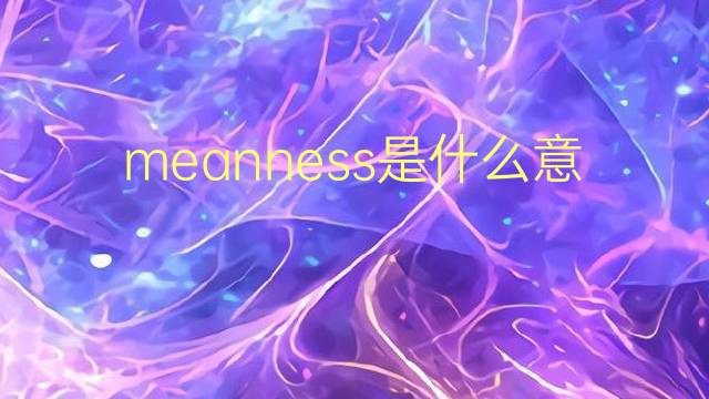 meanness是什么意思 meanness的翻译、读音、例句、中文解释