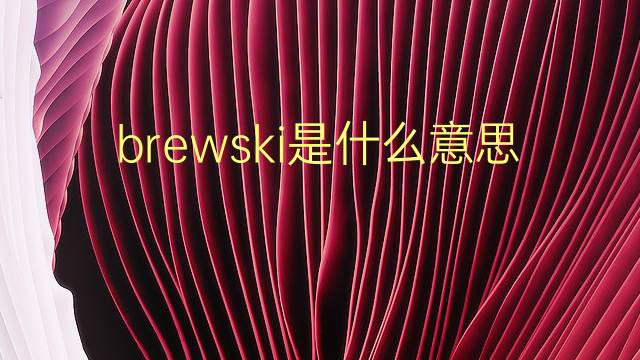 brewski是什么意思 brewski的翻译、读音、例句、中文解释