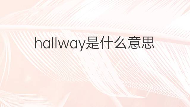 hallway是什么意思 hallway的翻译、读音、例句、中文解释