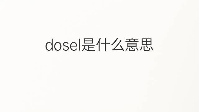 dosel是什么意思 dosel的翻译、读音、例句、中文解释