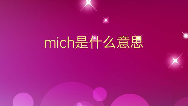 mich是什么意思 mich的翻译、读音、例句、中文解释