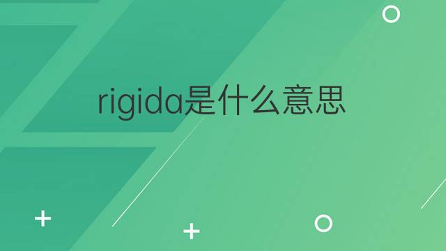 rigida是什么意思 rigida的翻译、读音、例句、中文解释