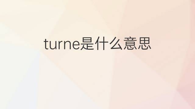 turne是什么意思 turne的翻译、读音、例句、中文解释