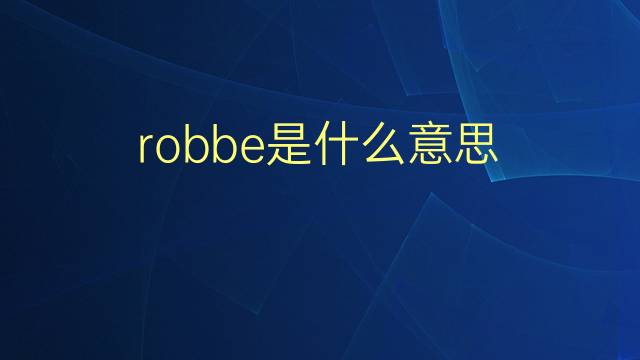 robbe是什么意思 robbe的翻译、读音、例句、中文解释