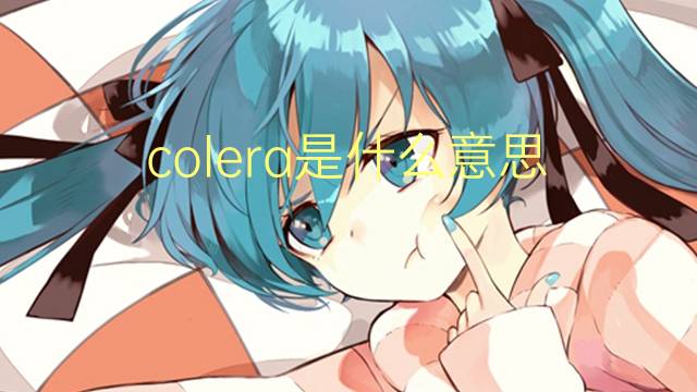 colera是什么意思 colera的翻译、读音、例句、中文解释