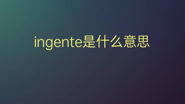 ingente是什么意思 ingente的翻译、读音、例句、中文解释