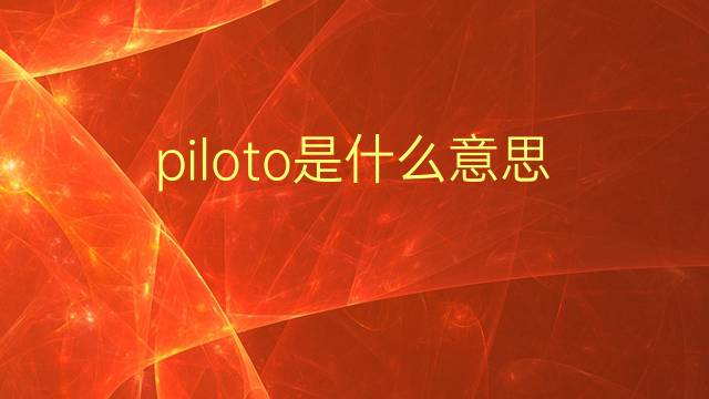 piloto是什么意思 piloto的翻译、读音、例句、中文解释