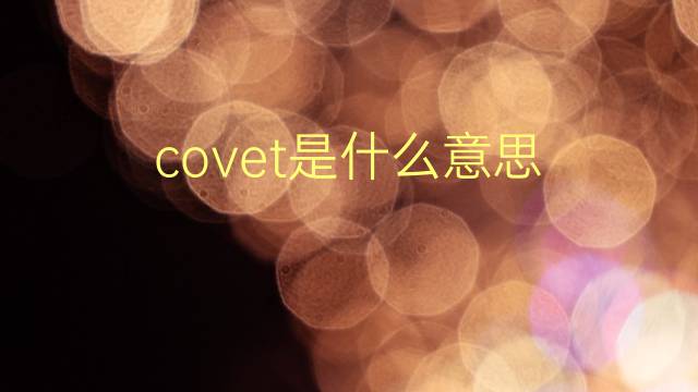 covet是什么意思 covet的翻译、读音、例句、中文解释