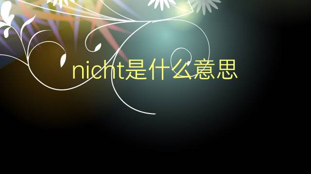 nicht是什么意思 nicht的翻译、读音、例句、中文解释