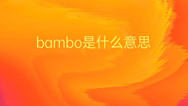 bambo是什么意思 bambo的翻译、读音、例句、中文解释