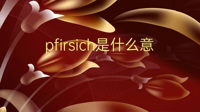 pfirsich是什么意思 pfirsich的翻译、读音、例句、中文解释