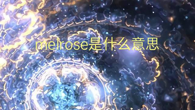 melrose是什么意思 melrose的翻译、读音、例句、中文解释