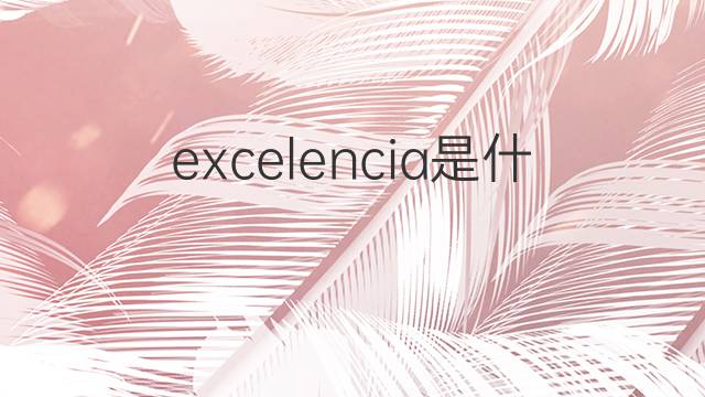 excelencia是什么意思 excelencia的翻译、读音、例句、中文解释