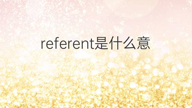 referent是什么意思 referent的翻译、读音、例句、中文解释