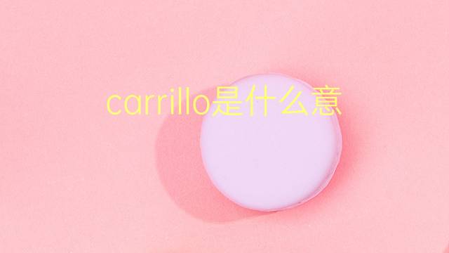 carrillo是什么意思 carrillo的翻译、读音、例句、中文解释