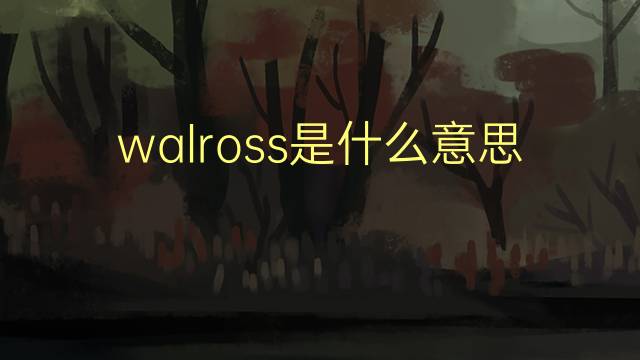 walross是什么意思 walross的翻译、读音、例句、中文解释