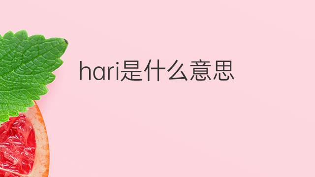 hari是什么意思 hari的翻译、读音、例句、中文解释