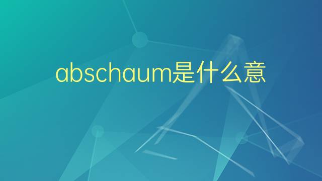 abschaum是什么意思 abschaum的翻译、读音、例句、中文解释