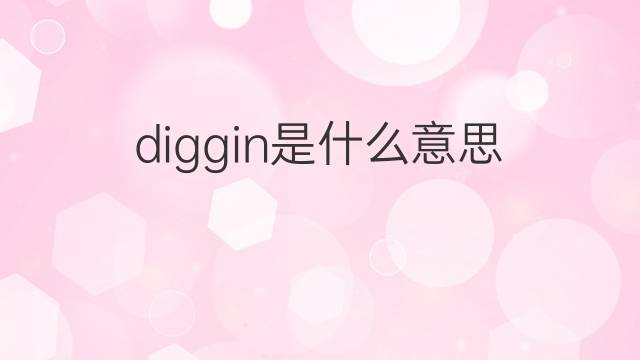 diggin是什么意思 diggin的翻译、读音、例句、中文解释