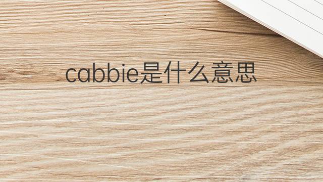 cabbie是什么意思 cabbie的翻译、读音、例句、中文解释